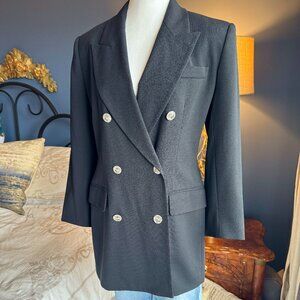 Vintage 90s Black Oversized Double Breasted Blazer